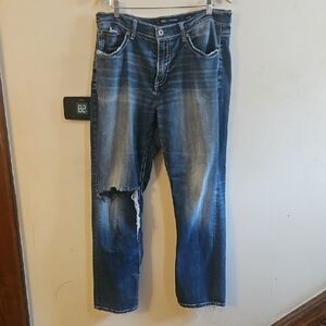 BKE Men's Relaxed Fit Distressed Denim Jeans Tyler Straight